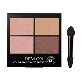 Revlon ColorStay Decadent front packaging showing four shades and compact