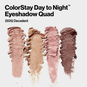 Revlon close-up of 505 Decadent pans revealing pigmented colors and finish