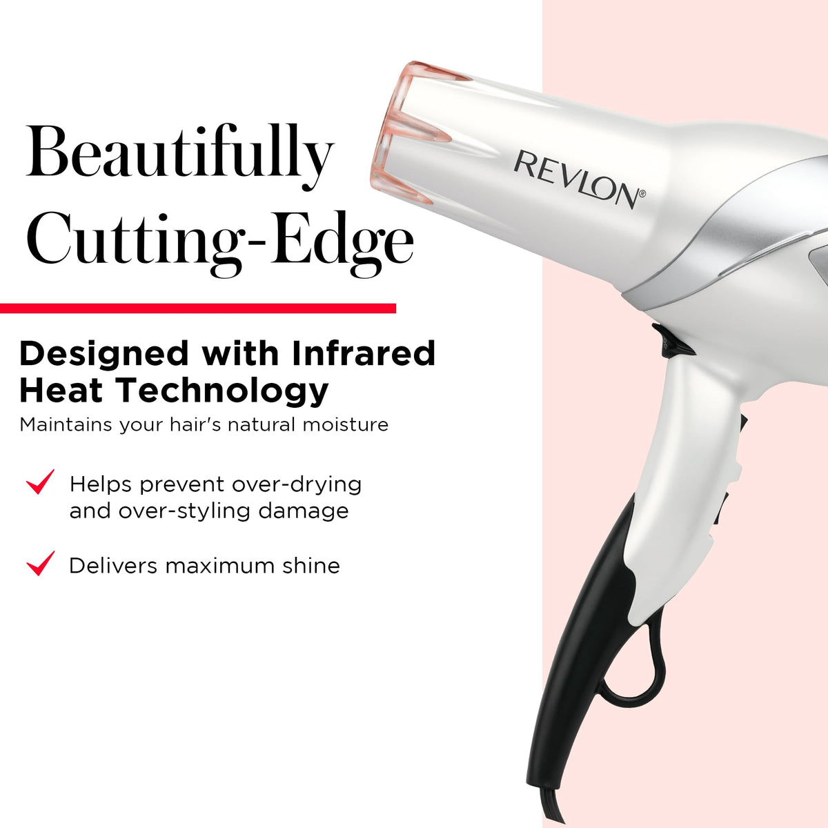 REVLON diffuser attached close-up showing curl enhancement benefit