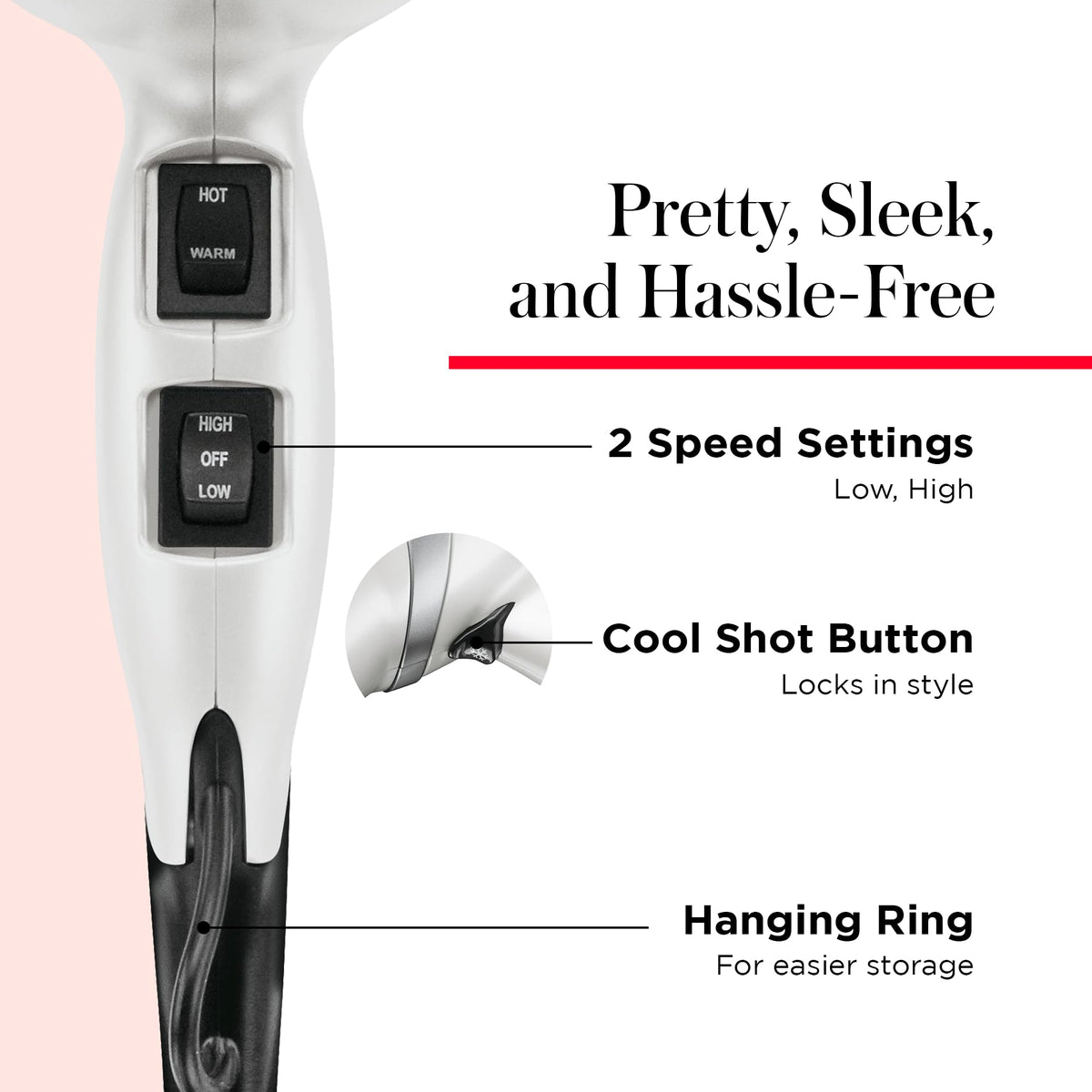 REVLON hair dryer in use achieving salon blowout benefit