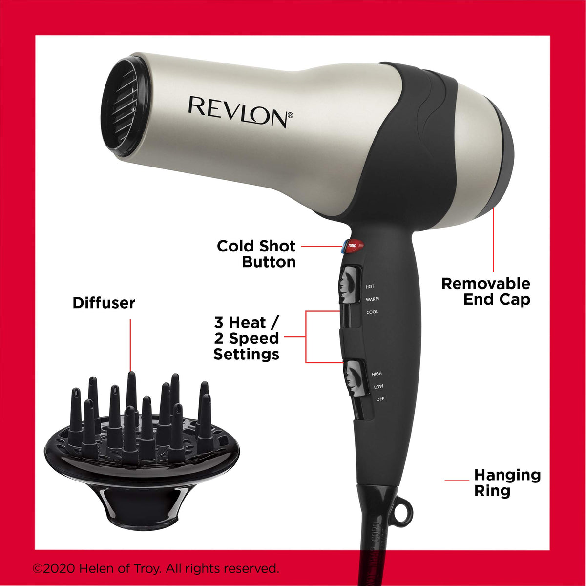 REVLON dryer in use styling hair demonstrating faster drying and smooth results