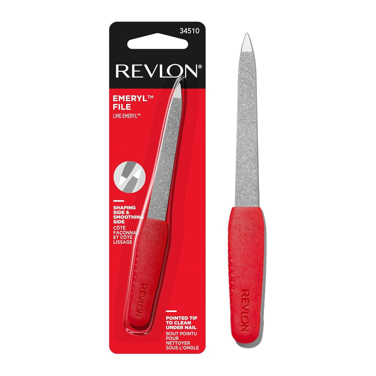 Revlon Emeryl File front view showing dual-sided design and easy shaping