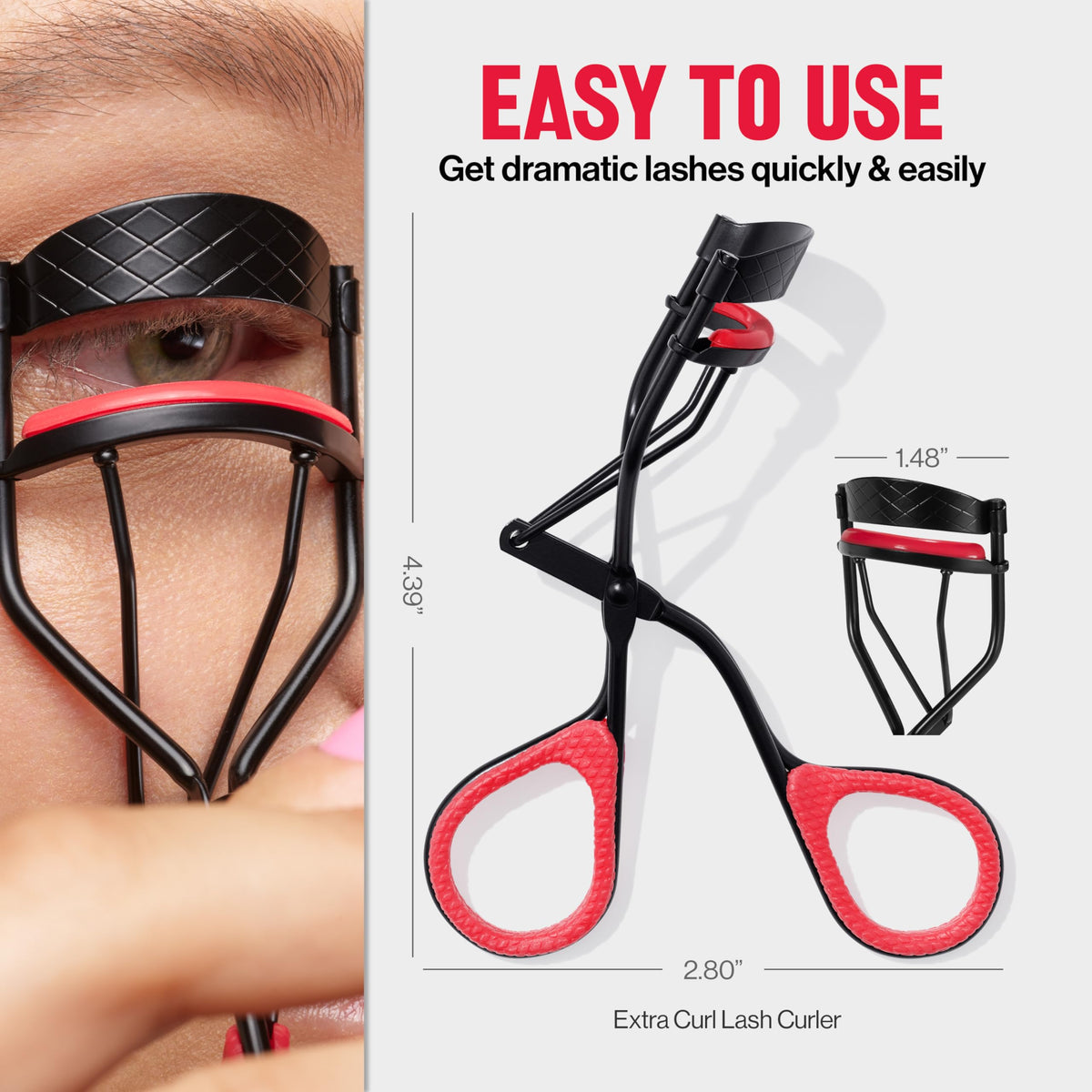Revlon extra curl packaging label emphasizing trusted brand and features