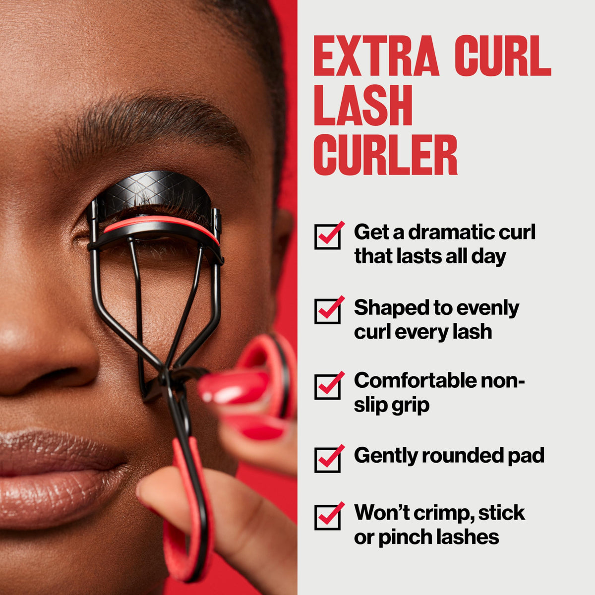 Revlon extra curl pad closeup highlighting rounded pad for gentle curling