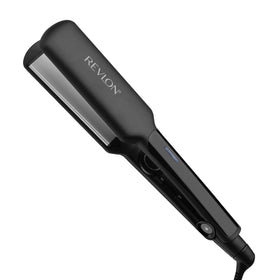 REVLON flat iron front view showing slim profile and 2-inch plates for faster styling