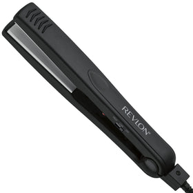 Revlon flat iron front view showing sleek design and controls for effortless styling