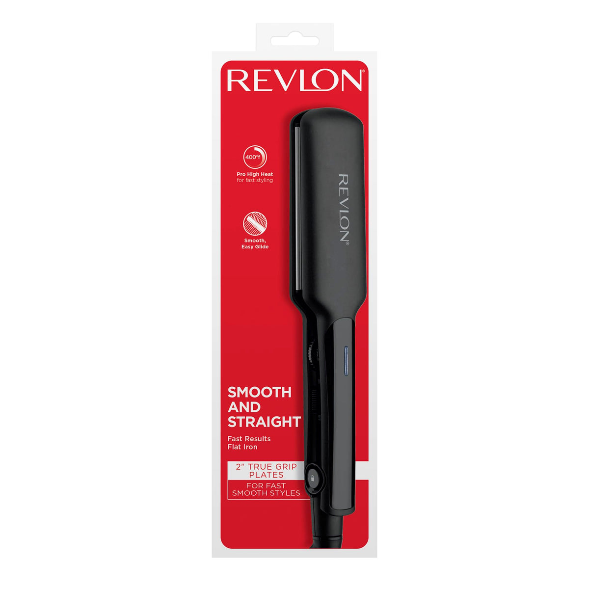 REVLON flat iron beside travel bag illustrating compact size and travel-friendly convenience