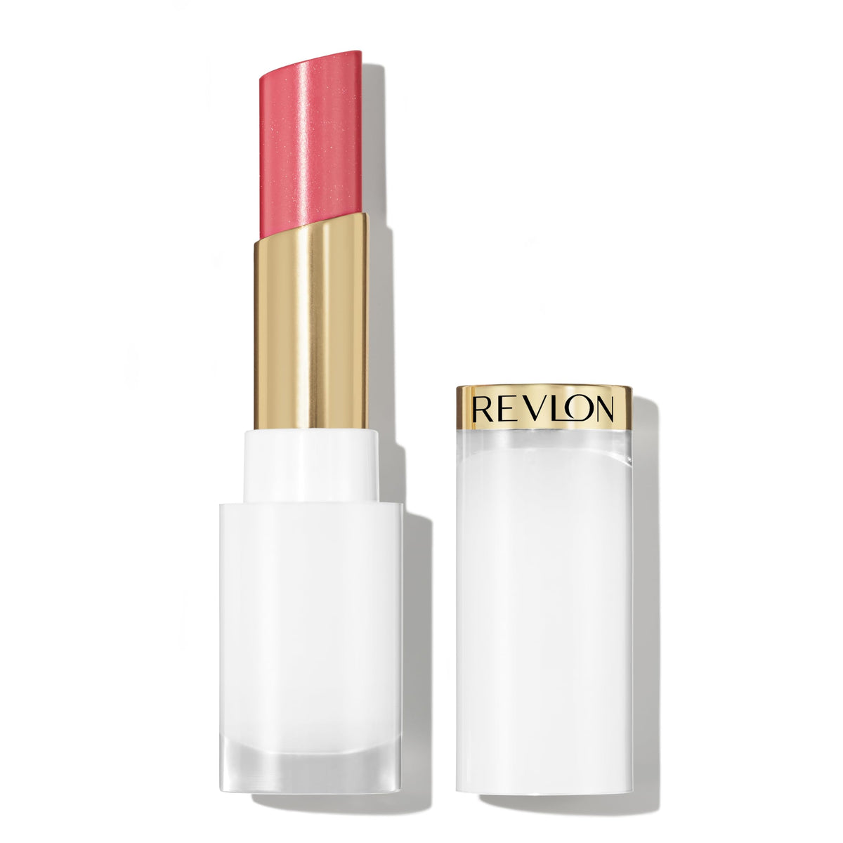 REVLON front packaging of Glass Shine Balm showing product and shade for easy selection