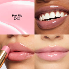 REVLON open balm tube showing glossy stick texture and smooth application benefit