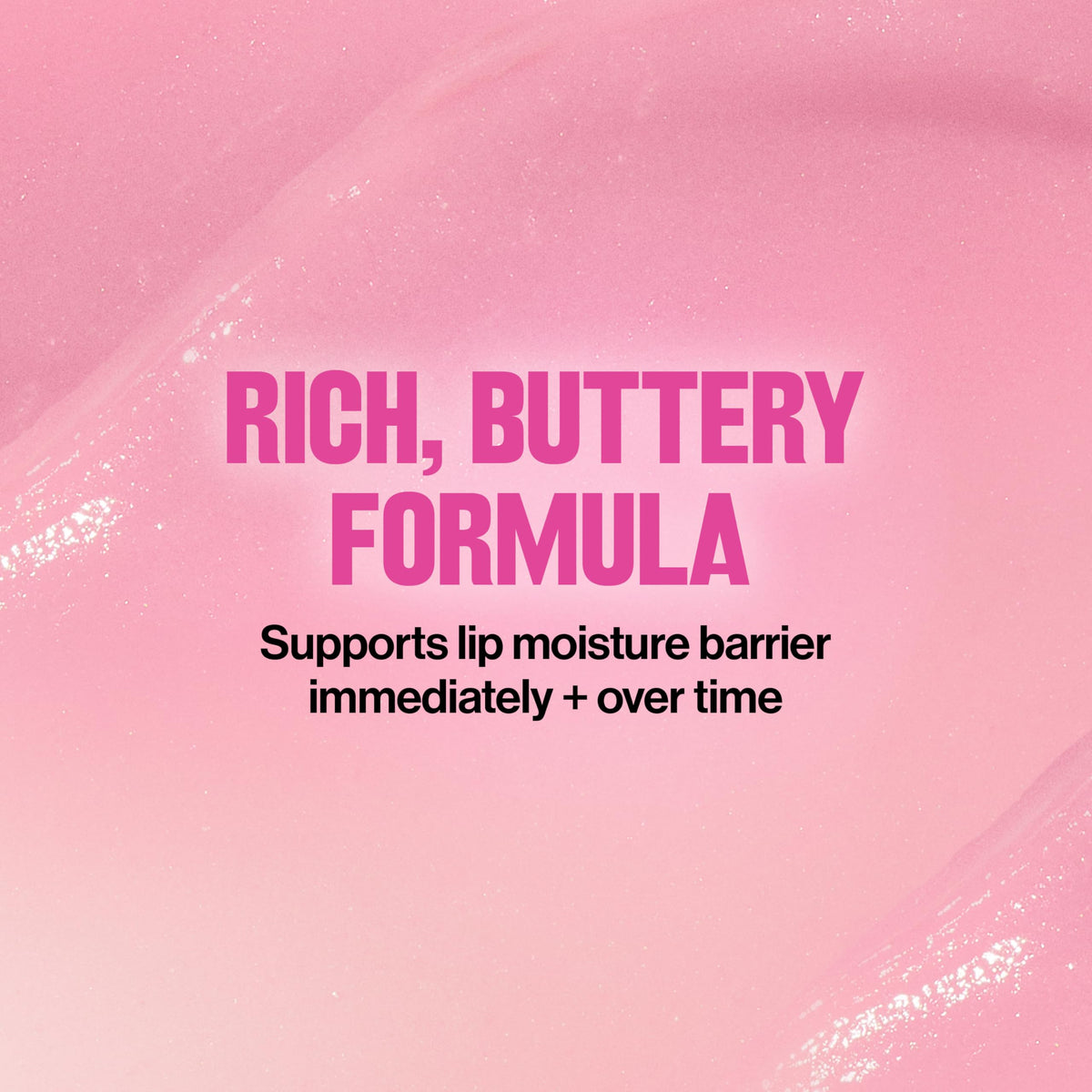Revlon Glimmer lip before and after showing smoother, plumper-looking benefit