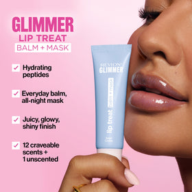 Revlon Glimmer product side with cap off highlighting applicator convenience benefit