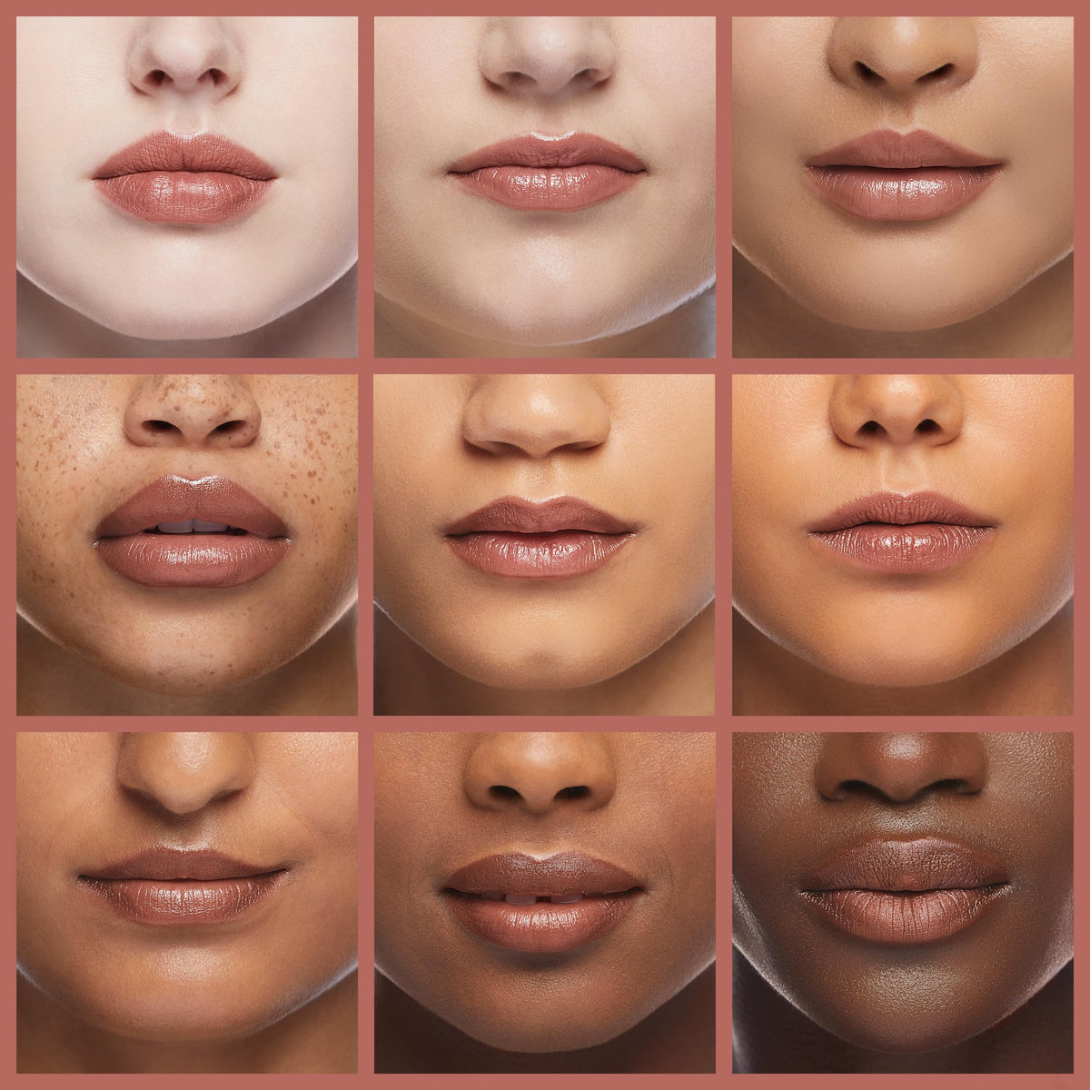Revlon gloss worn by model illustrating hydrating shine and plumping effect