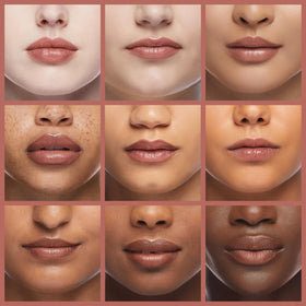 Revlon gloss worn by model illustrating hydrating shine and plumping effect