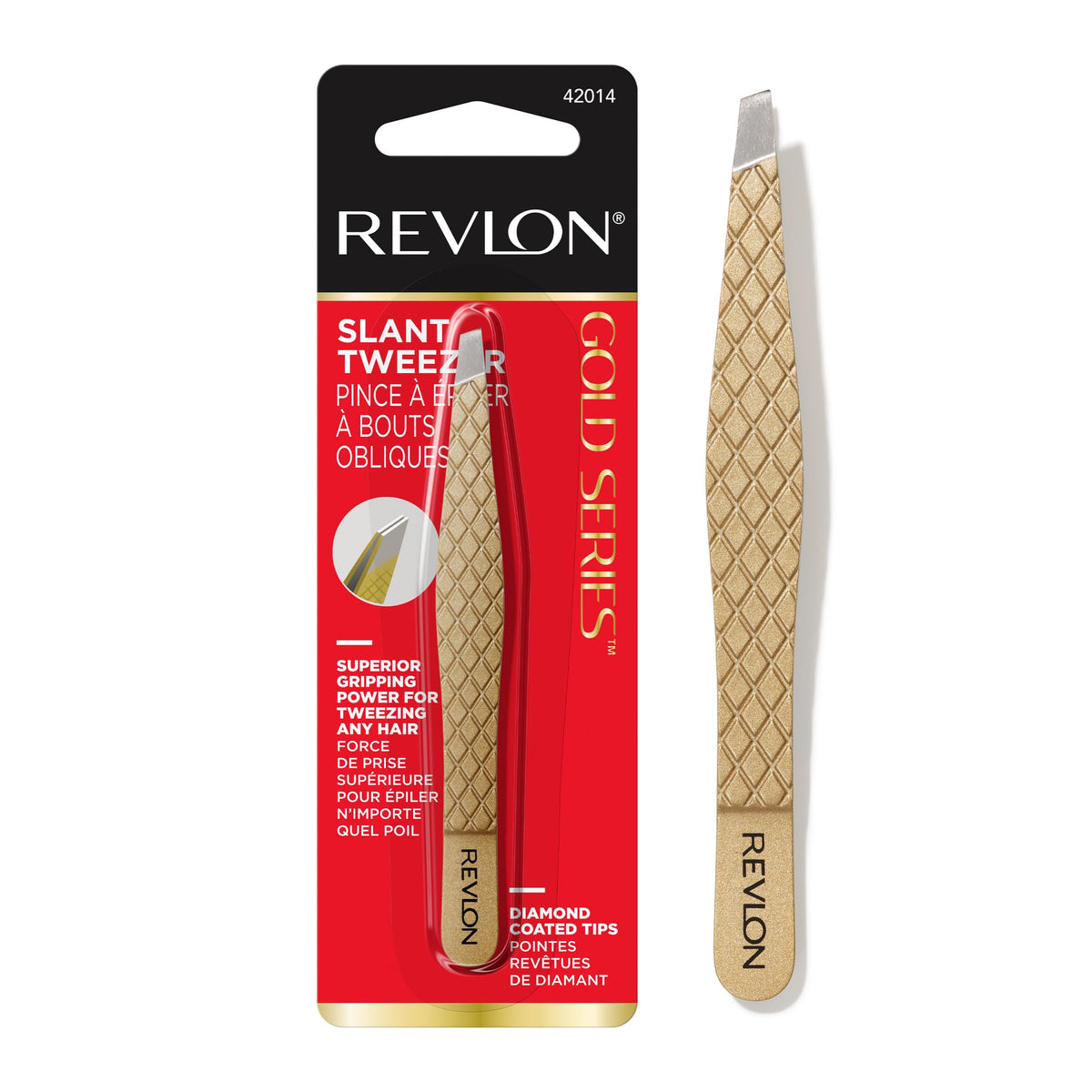 REVLON gold series front view showing sleek coated body and ergonomic shape for control