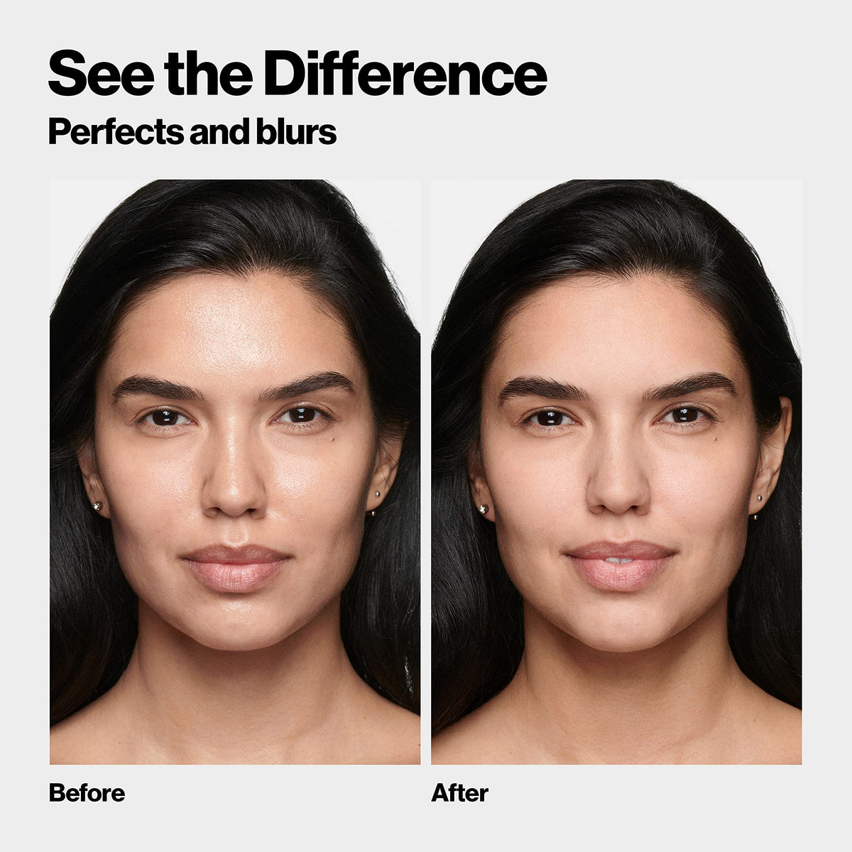 Revlon primer applied to T-zone demonstrating oil control benefit