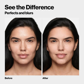 Revlon primer applied to T-zone demonstrating oil control benefit