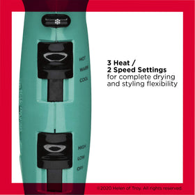 REVLON hair dryer used to create voluminous waves, showing lifted roots