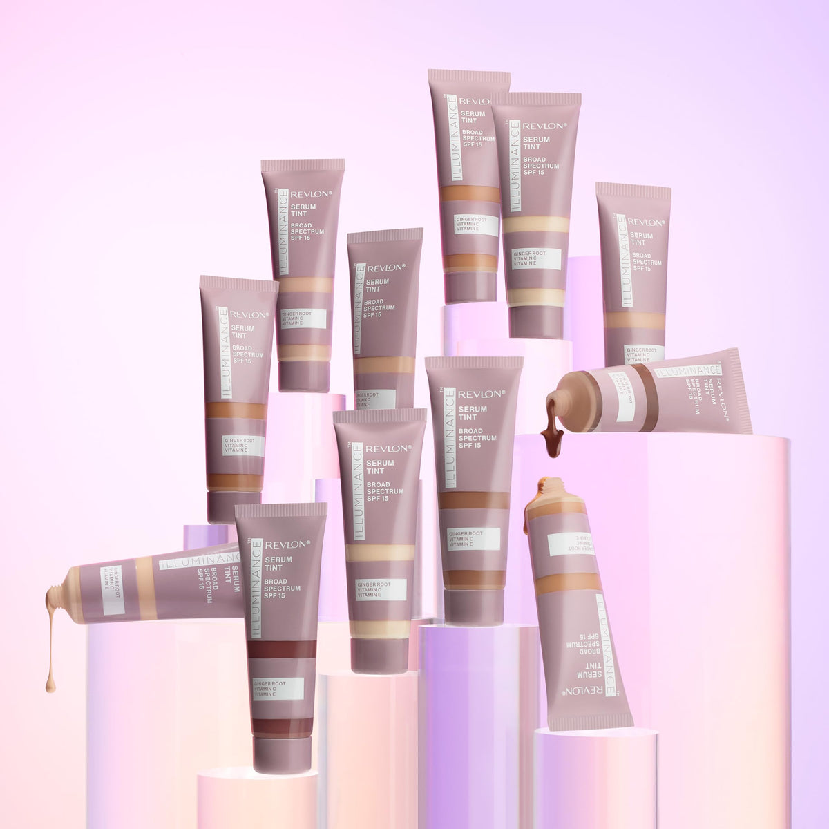 revlon Illuminance close-up of ingredients list highlighting skincare benefits