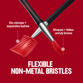 Revlon close-up of lash comb bristles removing clumps for cleaner lashes