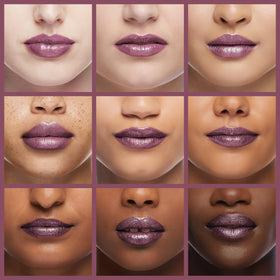 Revlon Limitless Black Cherry swiped on lips showing bold, long-lasting color