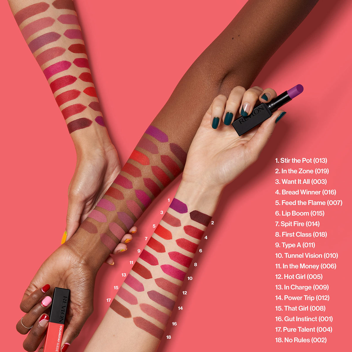 Revlon matte finish detail showing smooth, naked-lip appearance