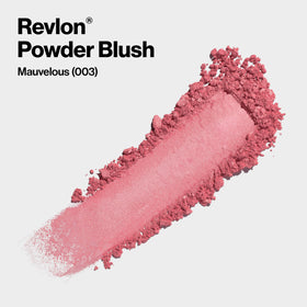 Revlon powder pan close-up showing mauvelous pigment and smooth, blendable surface