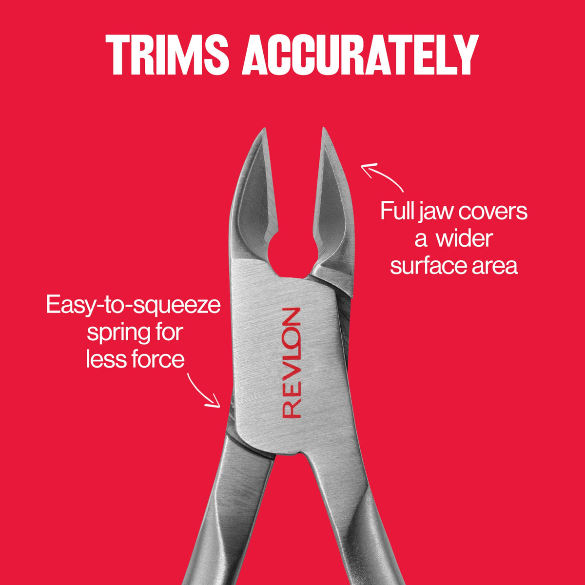 REVLON side profile highlighting full jaw design for wider-area trimming benefit