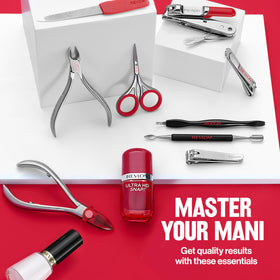 REVLON nipper stored in protective pouch for safe travel and edge protection benefit