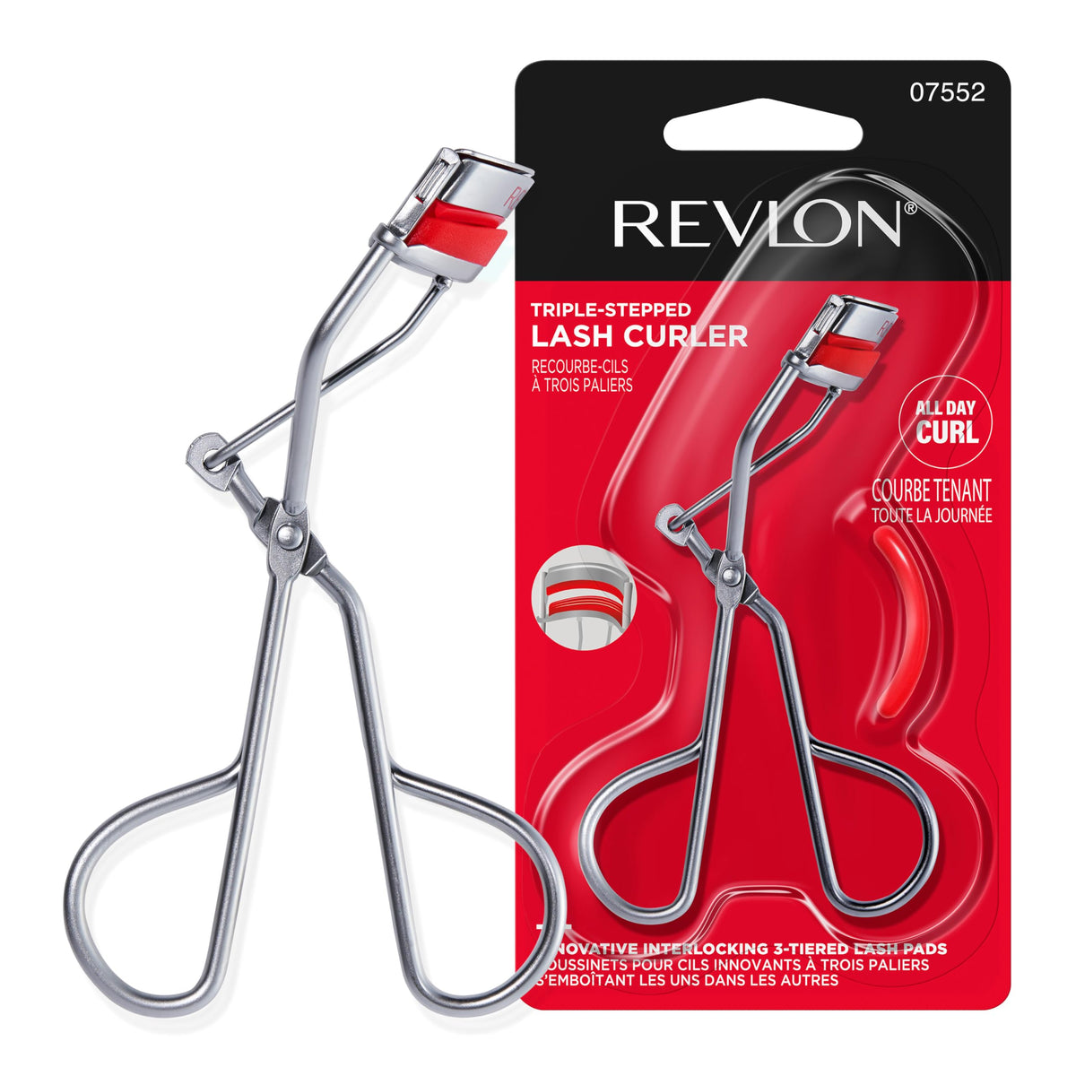 Revlon open curler revealing upper rigid pad and soft lower silicone pad for gentle curl