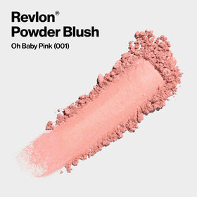 Close-up of Revlon powder pan in Oh Baby! Pink highlighting microfine texture