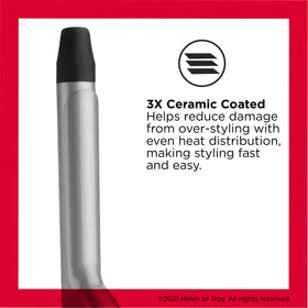 Revlon triple-ceramic barrel close-up highlighting smooth heat surface