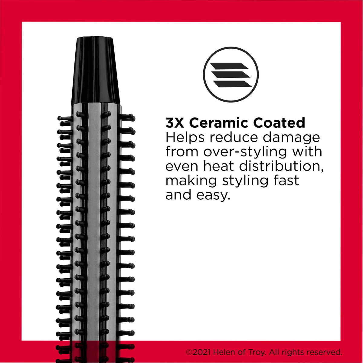 Revlon barrel close-up triple ceramic surface for even heat and smoother curls