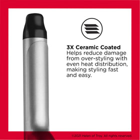 Revlon close-up of triple-ceramic barrel highlighting even heat distribution