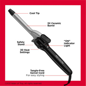 Revlon iron creating tight silky curls for defined styling results