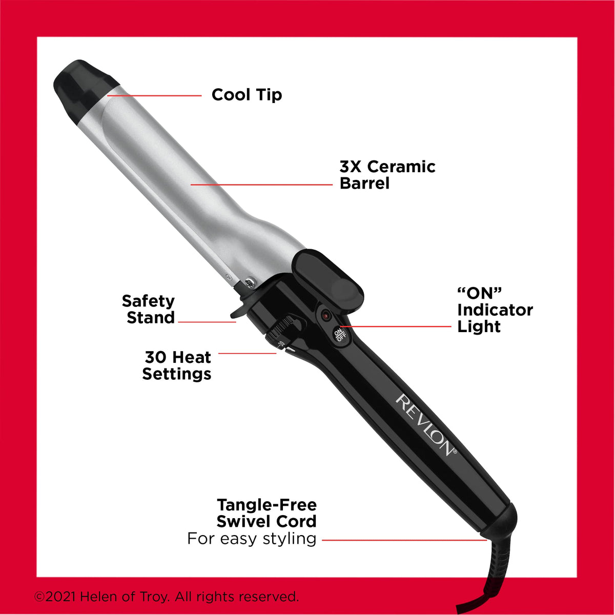 Person using Revlon Perfect Heat curling iron creating loose tousled curls quickly