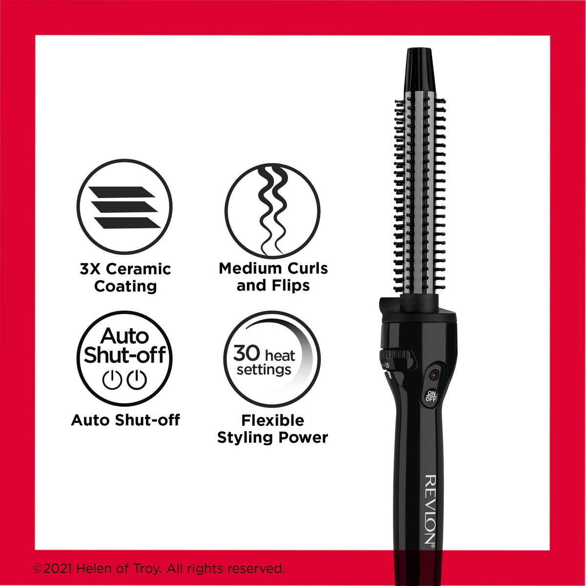 Revlon tool beside ruler for size comparison and easy travel packing benefit