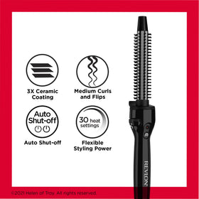 Revlon tool beside ruler for size comparison and easy travel packing benefit