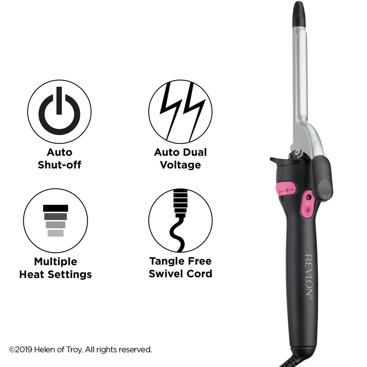 Revlon Perfect Heat packed in travel bag illustrating dual-voltage convenience and safety