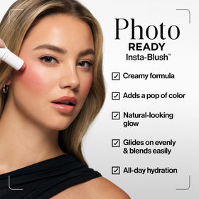 Revlon PhotoReady Insta-Blush Stick open cap showing retractable tip for easy use