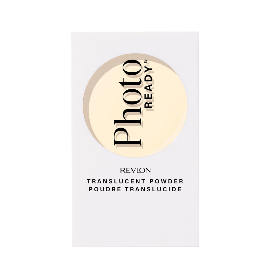REVLON compact front packaging showing shade 001 translucent, travel-ready convenience