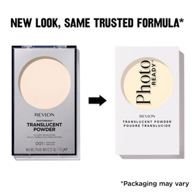 REVLON compact opened with included brush demonstrating easy on-the-go application