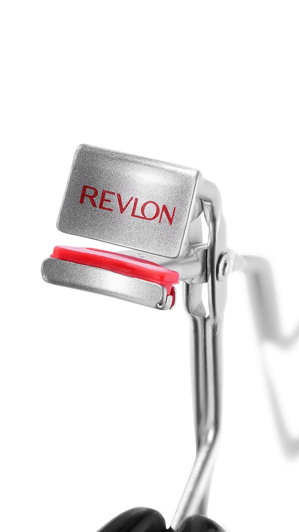 Revlon precision lash curler front view showing narrow plate for precise curling