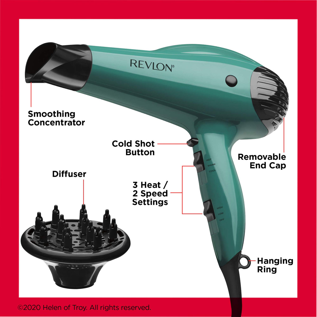 REVLON removable end cap close-up for easy cleaning and maintenance