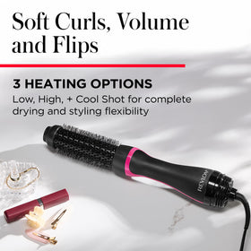 REVLON before and after volume comparison showing fuller roots and shine