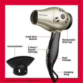 REVLON held in hand to show size and lightweight benefit