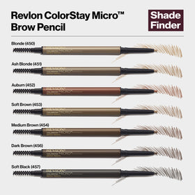 Revlon swatches of multiple shades to compare and match brow tones