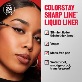 Revlon Sharp Line applied on model eye for bold wing effect
