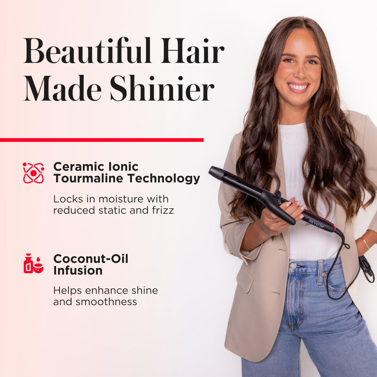 REVLON SmoothStay digital display showing temperature control for precision