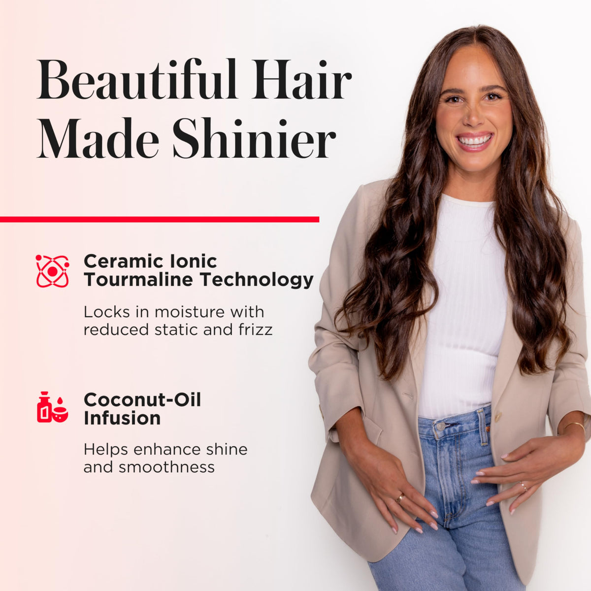 REVLON digital display and temperature controls, precise heat selection benefit