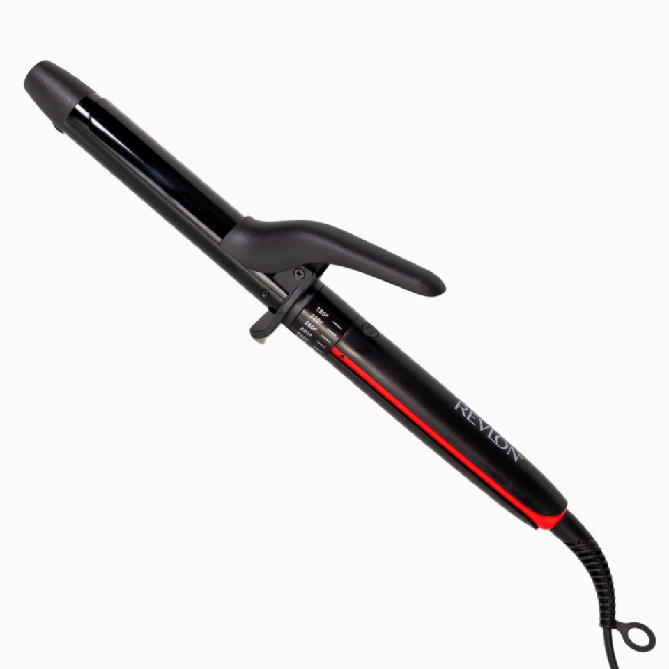 REVLON SmoothStay front view showing sleek curling iron and barrel benefit